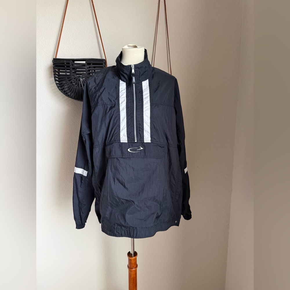 Vintage 1990s BIKE Black Windbreaker Jacket, Size Medium